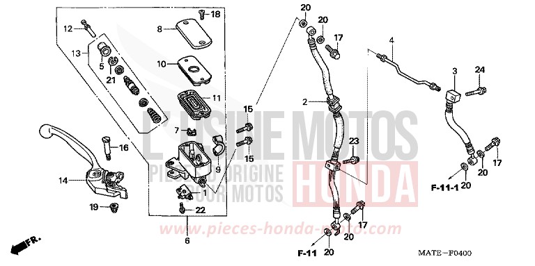 HAUPTBREMSZYLINDER, VORNE von Super Blackbird IRON NAIL SILVER METALLIC-U (NH167D) von 2006